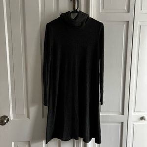 Gray Turtleneck Sweater Dress